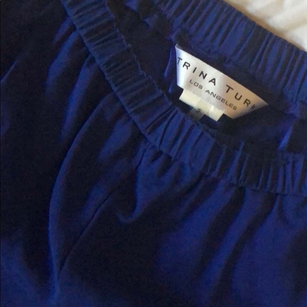 Trina Turk royal blue silk joggers